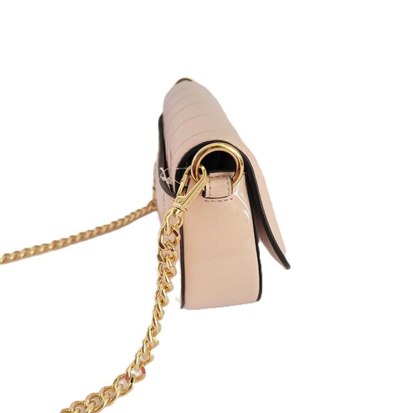 Michael Kors Mila Small Convertible Crossbody Quilted Bag Patent Powder Blush - Picture 6 of 8